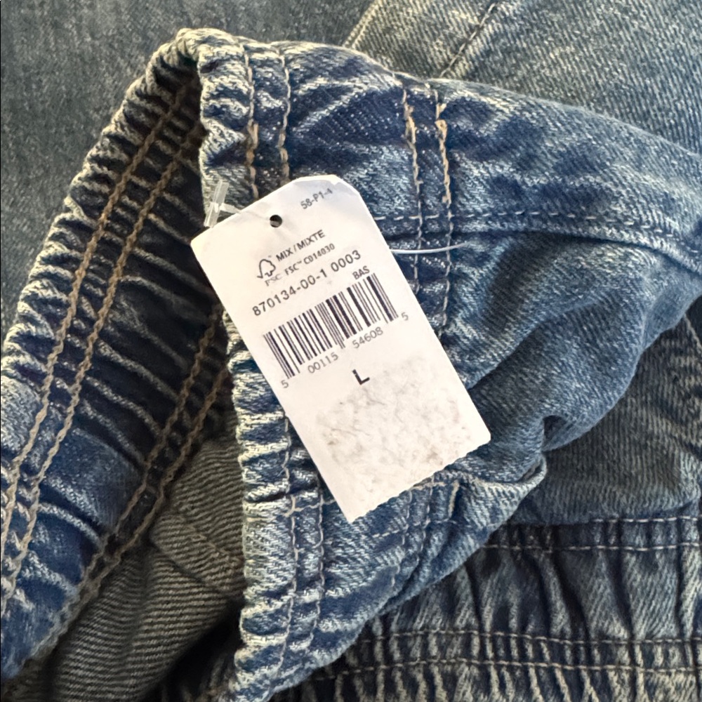 Gap High Rise Wide-Leg Pull-On Jeans Medium Wash Cargo - Picture 5 of 5